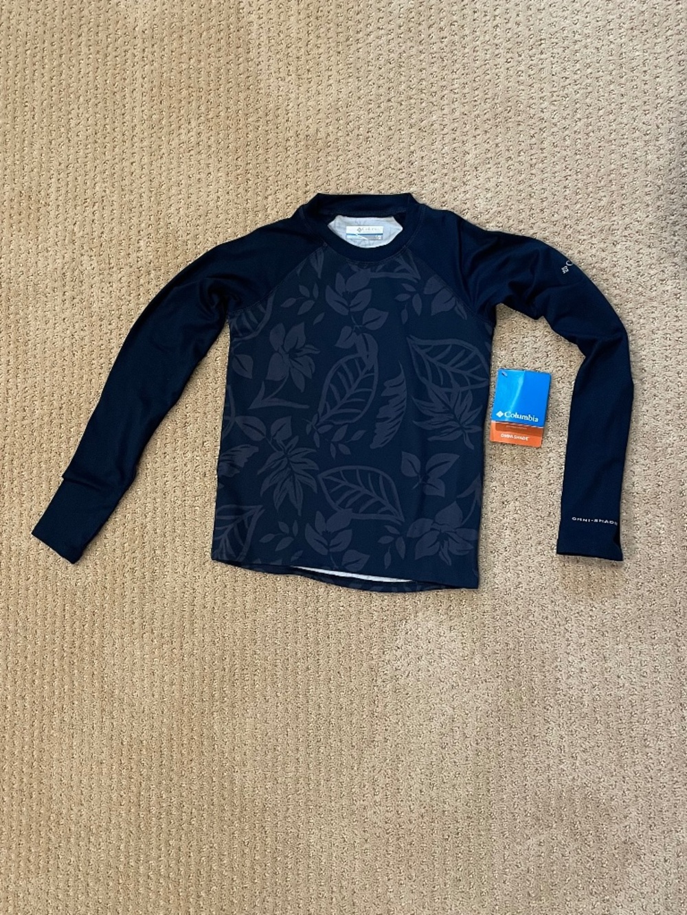 Columbia Kids Sandy Shores™ Printed Long Sleeve Sunguard - Size S(8) Navy Floral